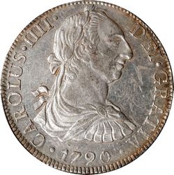 KM 108 8 reales 1790 Mo FM