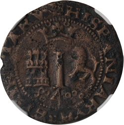 1542 early 4 maravedis obverse