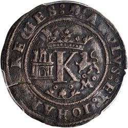 1542 late 4 maravedis obverse