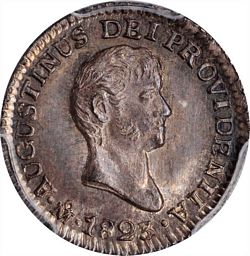 1823 Iturbide ½R obverse