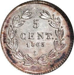 1865 5c Maximilian Z reverse