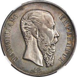 1866 Maximilan 1 Mo small letters obverse