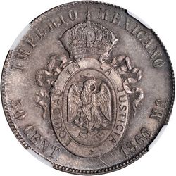 1866 Maximilian 50c Mo reverse
