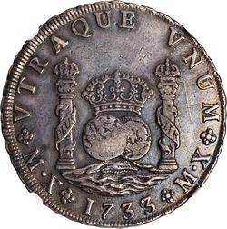 1733 2 Philip V 8R obverse