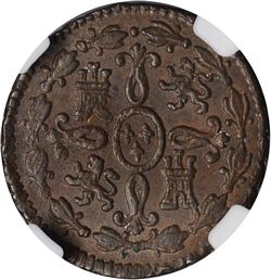KM 426 2 maravedis 1808 reverse