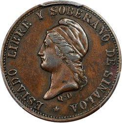 1861 ¼ real pattern obverse