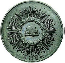1828 cuartilla British die obverse