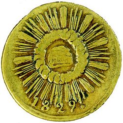 1829 cuartilla Mexican die obverse