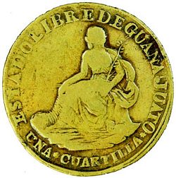 1829 cuartilla Mexican die reverse