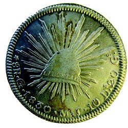1830 8R Mexican die reverse