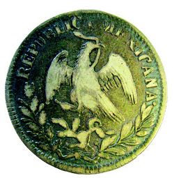 1834 2R Mexican die obverse
