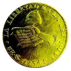 1834 8E Mexican die reverse