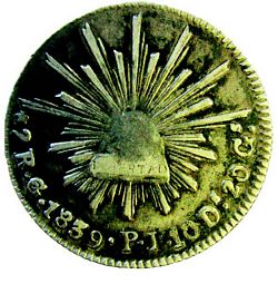 1839 2R British die reverse