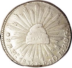 KM 377.9 8 reales 1835 Ho PP