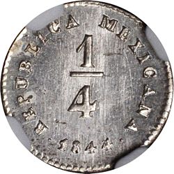 KM 368.6 ¼r Mexico City 1844 3 reverse