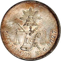 407.5 Hermosillo 50c 1888 reverse