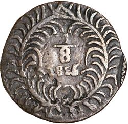 KM 318 ⅛r 1835 3 Chihuahua reverse