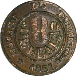 KM 325 ⅛r 1851 Durango reverse
