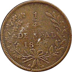 KM 363 ¼ real 1847 Sinaloa reverse