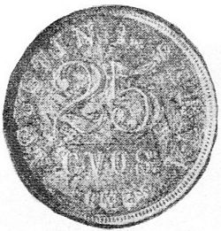 1780 Negociacion del Tiro 25c reverse